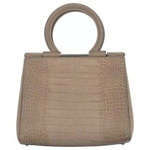 Salvatore Ferragamo Beige Crocodile-Embossed Mini Bag